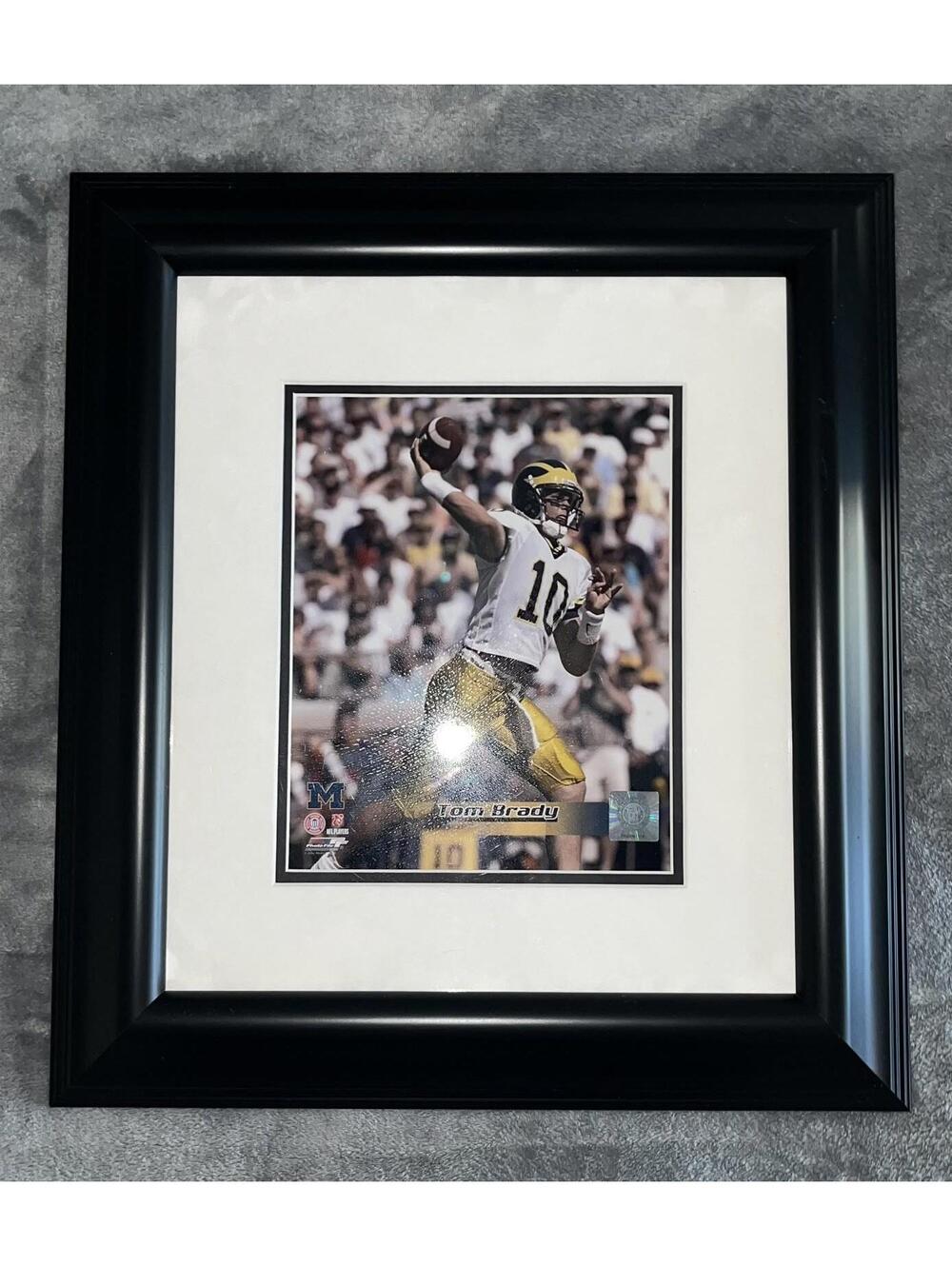 Tom Brady -GOAT NCAA 8x10 Photo Framed 17.5X19.5 Michigan Wolverines Collection